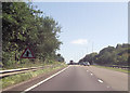 Warning sign for road junction at Foelgastell