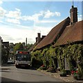 Compass Travel bus in The Street, Bramber