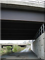 SP2186 : Motorway bridges across the River Blythe by Robin Stott