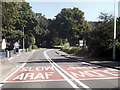 A483 passing school at Llannelwedd