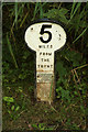 SK6436 : Canal milepost by Richard Croft