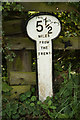 SK6535 : Canal milepost by Richard Croft
