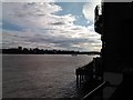 View of Bermondsey from the riverside terrace of the Prospect of Whitby pub