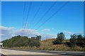 Power lines crossing the M1 motorway near Rotherham