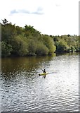 SK2670 : At Chatsworth - canoeist on Emperor Lake by Neil Theasby