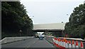 SJ5297 : Repair Works on Railway Bridge over the A580 by Anthony Parkes