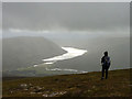 NN6575 : Descending Fuar Mhonadh towards Loch Garry by Karl and Ali