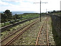 SC4585 : Manx Electric Railway on the cliffs by Andrew Abbott