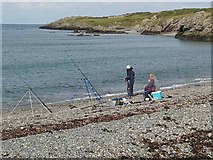 SH3393 : Anglers at Cemlyn Bay by Oliver Dixon