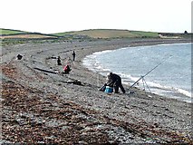 SH3393 : Anglers at Cemlyn Bay by Oliver Dixon