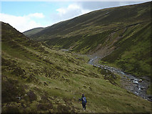 NN6574 : Heading up the Allt Coire Mhic-sith by Karl and Ali