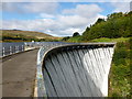 Crossing the dam at Castlehill Reservoir