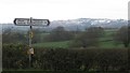 Signpost , Tenbury to Cleobury road