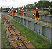 TA0623 : Track Renewal Gang on Barrow Haven Bridge by David Wright