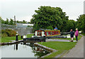 Narrowboat in Minworth Middle Lock, Birmingham