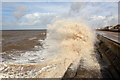 Waves breaking against the promenade, Anchorsholme