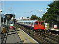 Southbound Bakerloo train entering Stonebridge Park