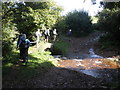 Crossing the footbridge at Ford