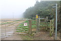 Footpath in the mist, off Bloxholme Lane