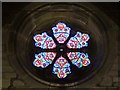 NY7756 : Holy Trinity Church, Whitfield - rose window, west end by Mike Quinn