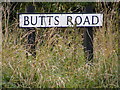 TM3983 : Butts Road sign by Geographer