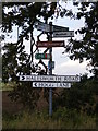 TM3983 : Roadsign on Halesworth Road/Hogg Lane by Geographer