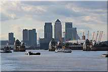TQ4179 : Thames Barrier, O2 Arena and City by Oast House Archive