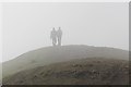 SO7641 : The summit of Black Hill in fog by Bob Embleton