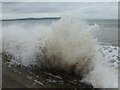 SZ2991 : Milford on Sea: another big wave hits the sea wall by Chris Downer