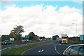 View south along the A1 at the Sprucefield Park roundabout