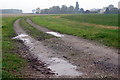 Farm track toward Akeley Wood school