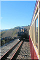 Ffestiniog trains cross at Rhiw Goch