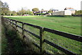 New barn in the paddock by the path