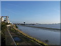 River wall and path to Grays