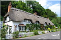 Thatched cottages in Longparish Road, Wherwell