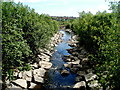 Taff Bargoed downstream from a footbridge, Trelewis