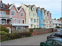 TM4656 : Aldeburgh seafront - houses between Crag Path and King Street by Richard Law