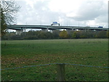 SJ6688 : M6 motorway from Statham Lane, Lymm by Anthony O'Neil