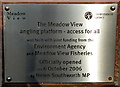 Government plaque at Meadow View Fisheries