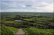 ST5138 : Glastonbury Tor:  Southerly view down path steps by Mr Eugene Birchall
