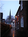 SJ4912 : Shrewsbury: St Alkmond's Square, on a dark rainy morning by Christopher Hilton