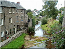 SO1533 : Afon Ennig upstream from High Street, Talgarth by Jaggery