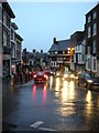 SJ4912 : Shrewsbury: Wyle Cop, on a dark rainy morning by Christopher Hilton
