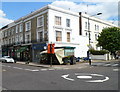 Mini-roundabout at the junction of Elgin Crescent & Kensington Park Road, London W11