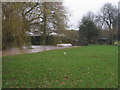 Packhorse bridge in pouring rain