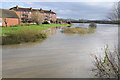 Houses overlooking the flood Swilgate