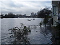 Flooded riverfront at Strand-on-the-Green