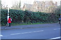 Milestone in hedge of Woodstock Road