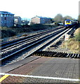 First Great Western train approaches Pyle station at speed