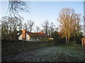 The village green and the path to Harmston